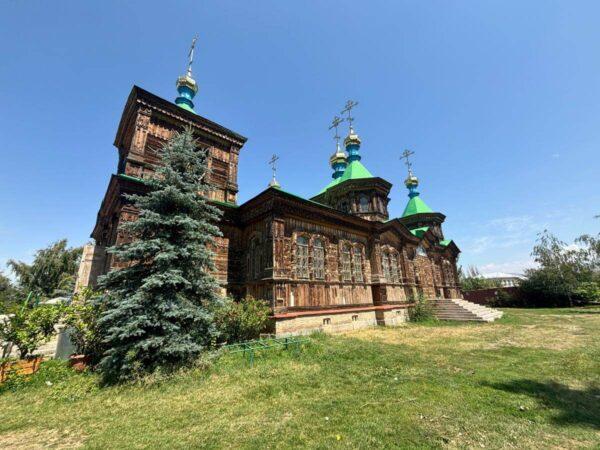 The wooden Holy Trinity Cathedral of Karakol