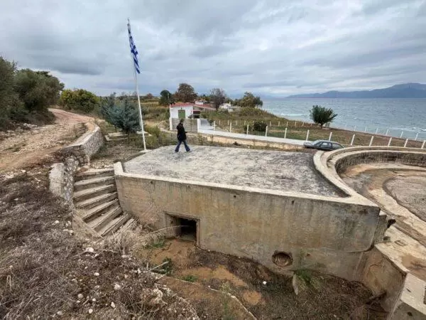 photo world war 2 fortifications near the village of gouves on euboea island, greece