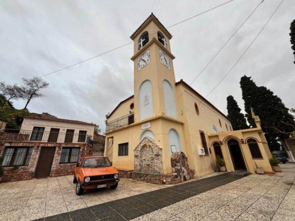 The Church of Saint Nikolaos in the upper village of Gialtra on evia island