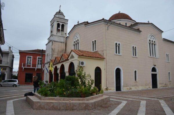 The Annunciation Church in the center of Istiaia, evia island, greece