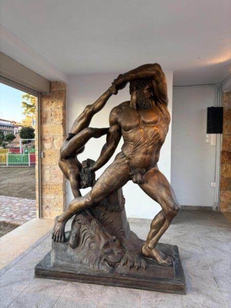 Statue of Hercules in loutra edipsou, evia island, greece