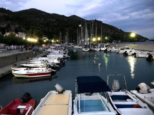 little port of limni on evia island