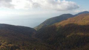 view of north euboean gulf from mount telethrio