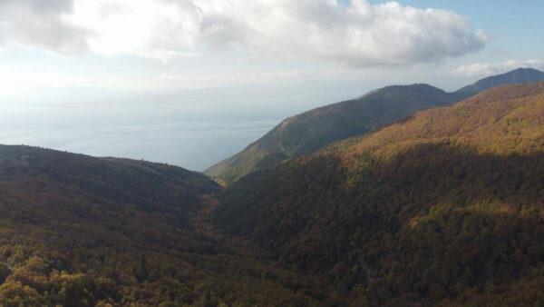 On the ridge of Mount Telethrio, evia island, greece