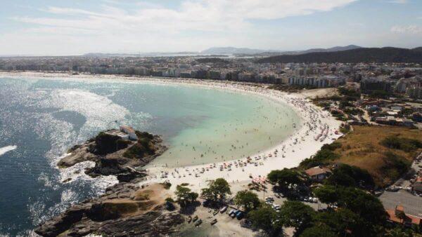 Aerial view of Cabo Frio and Praia do Forte