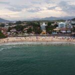 Aerial view of Costa Azul Beach in rio das ostras, brazil