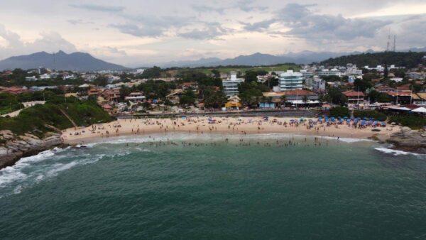 Aerial view of Costa Azul Beach in rio das ostras, brazil