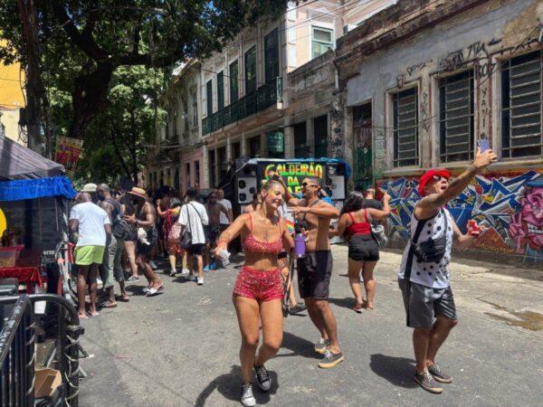 street dancing at carnival bloco in lapa, rio de janeiro, brazil